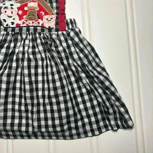 Farm Black & White Gingham Overall Dress 12-18M Cactus Brand - Picture 3 of 4